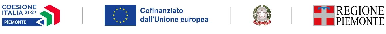Loghi: Coesione Italia 21-27 Piemonte, Cofinanziato dall’Unione europea, Repubblica Italiana, Regione Piemonte
